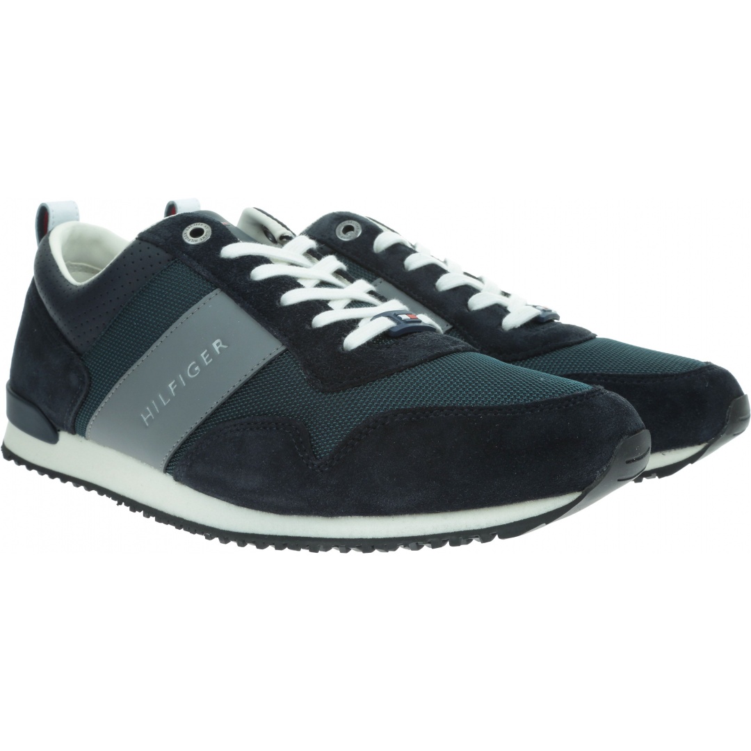 Granatowe Sneakersy TOMMY HILFIGER Iconic Material Mix FM0FM02273 403