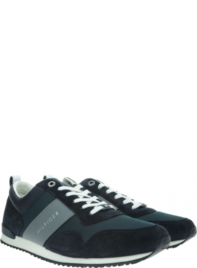 Granatowe Sneakersy TOMMY HILFIGER Iconic Material Mix FM0FM02273 403