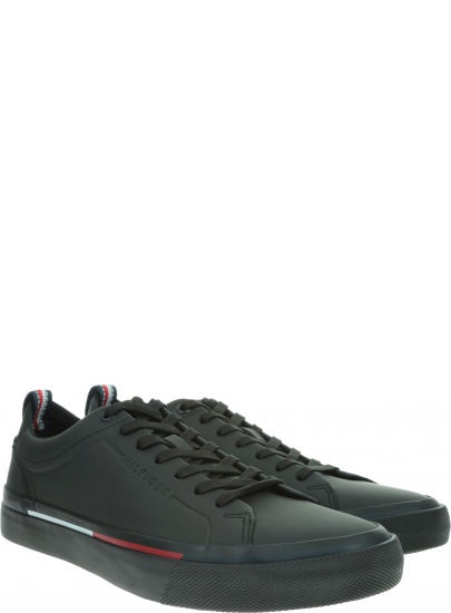 Czarne Sneakersy TOMMY HILFIGER Corporate Leather Sn FM0FM02285 990