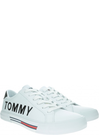Białe Sneakersy TOMMY HILFIGER Cut Out Tommy Jeans EM0EM00291 100