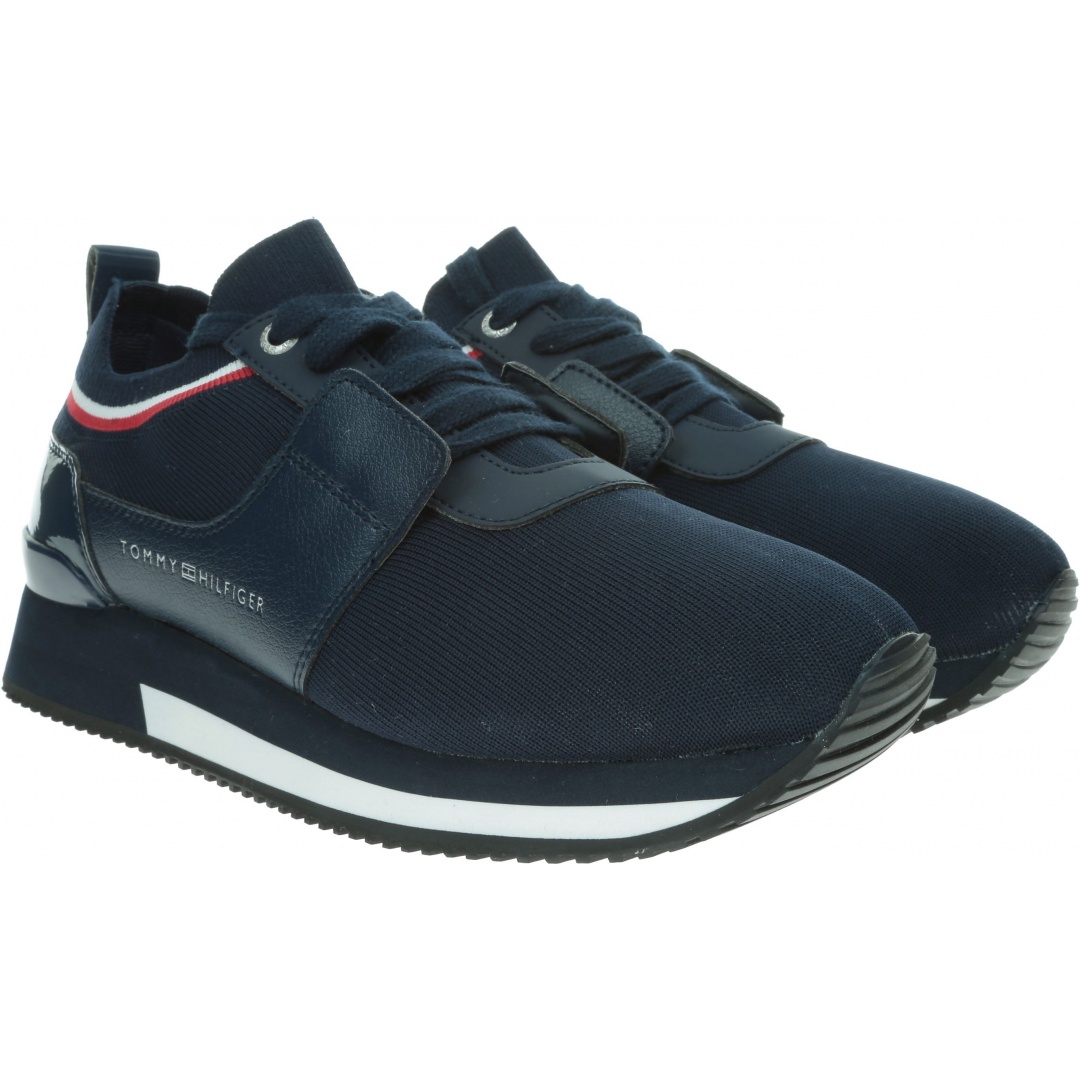 Granatowe Sneakersy TOMMY HILFIGER Knitted Sock Active FW0FW04147 406