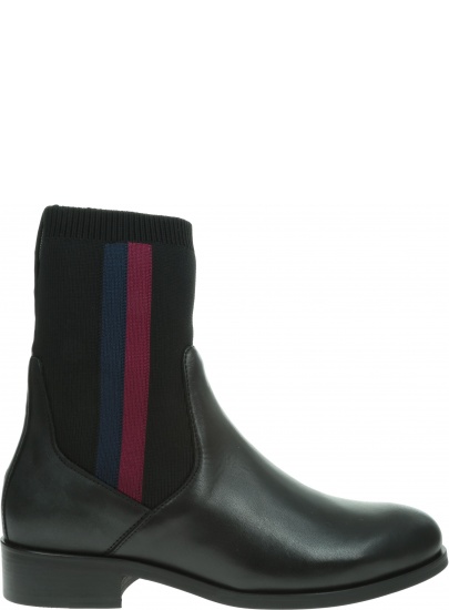 Czarne Sztyblety TOMMY HILFIGER Knitted Flat Boot FW0FW04156 990