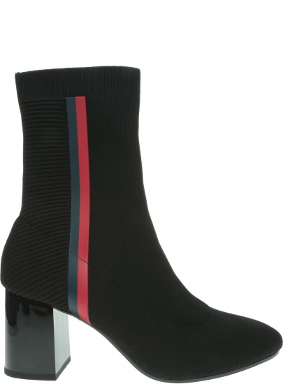 Czarne Botki TOMMY HILFIGER Knitted Heeled Boot FW0FW04157 990