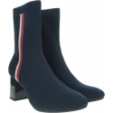 Granatowe Botki TOMMY HILFIGER Knitted Heeled Boot FW0FW04157 403