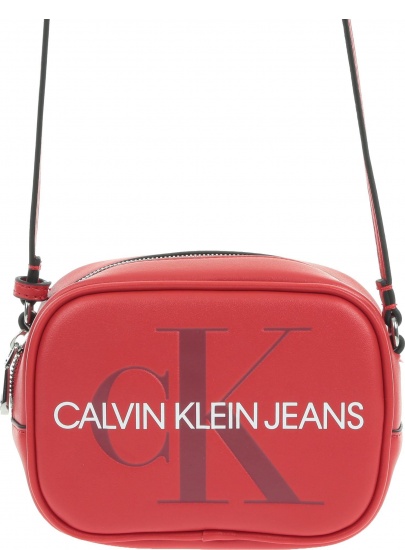 Czerwona Torebka Listonoszka CALVIN KLEIN Sculpted Monogram Camera Bag