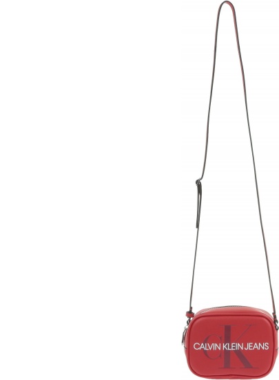Czerwona Torebka Listonoszka CALVIN KLEIN Sculpted Monogram Camera Bag