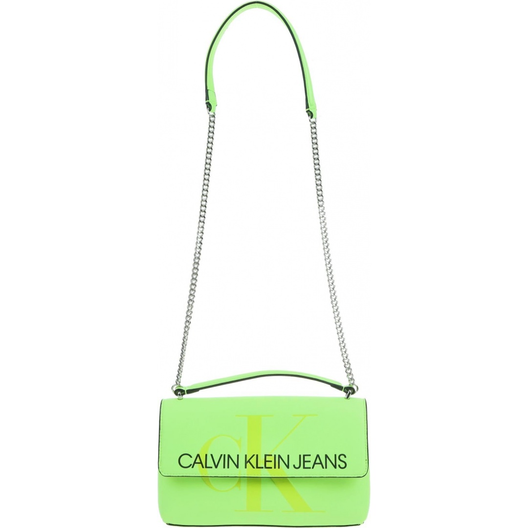 Neonowa Żółta Torebka CALVIN KLEIN Sculpted Logo Ew Flap K60K605523 070