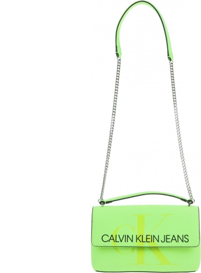 Neonowa Żółta Torebka CALVIN KLEIN Sculpted Logo Ew Flap K60K605523 070