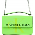 Neonowa Żółta Torebka CALVIN KLEIN Sculpted Logo Ew Flap K60K605523 070