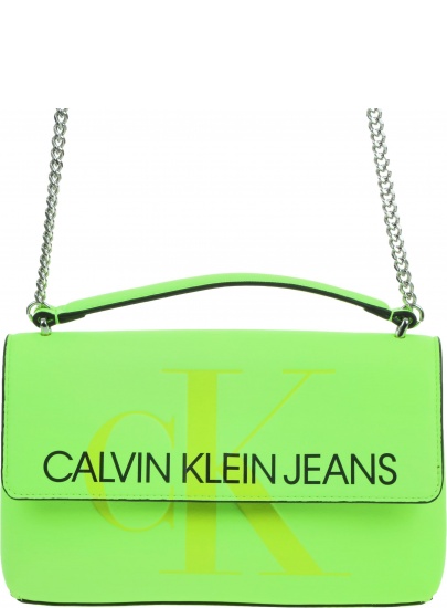Neonowa Żółta Torebka CALVIN KLEIN Sculpted Logo Ew Flap K60K605523 070