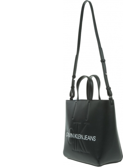 Czarna Torebka CALVIN KLEIN Sculpted Monogram Mini Tote K60K605522 001