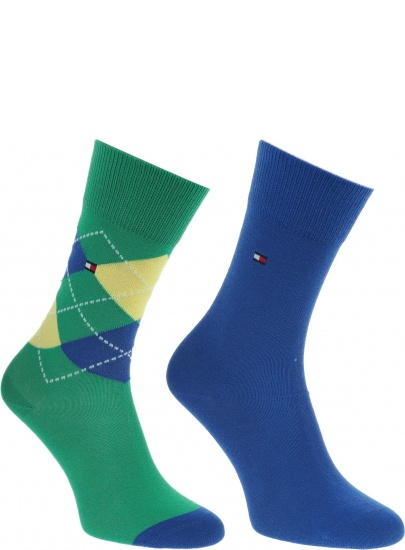 Zielone Kolorowe Skarpetki TOMMY HILFIGER Kids 334013001 (2-PAK)