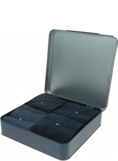 Granatowe Skarpetki TOMMY HILFIGER 492001001 322 Giftbox (4-PAK)