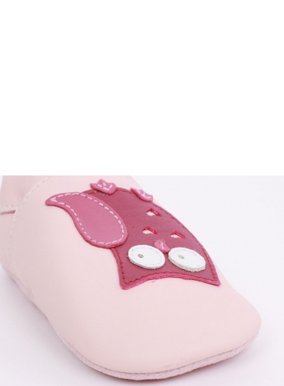 Różowe Skórzane Kapcie z Sową BOBUX Soft Sole 1000-010-04 BLOSSOM OWL