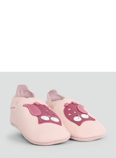 Różowe Skórzane Kapcie z Sową BOBUX Soft Sole 1000-010-04 BLOSSOM OWL