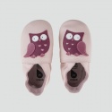 Różowe Skórzane Kapcie z Sową BOBUX Soft Sole 1000-010-04 BLOSSOM OWL