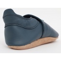 Granatowe Skórzane Kapcie z Sową BOBUX Soft Sole 1000-011-01 NAVY OWL