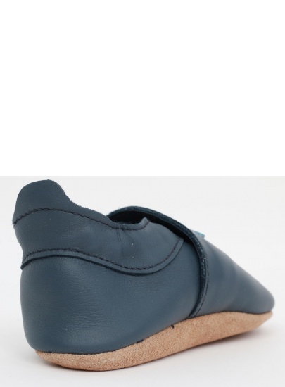 Granatowe Skórzane Kapcie z Sową BOBUX Soft Sole 1000-011-01 NAVY OWL