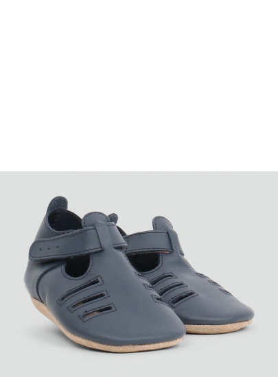 Granatowe Kapcie Skórzane BOBUX SOFT SOLE NAVY CHASE 1007-000-01