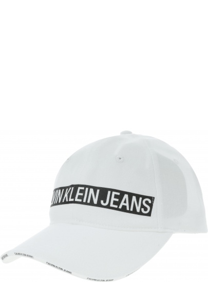 Biała Czapka Z Daszkiem CALVIN KLEIN JEANS Logo Tape Cap W K60K605695 102