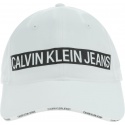 Biała Czapka Z Daszkiem CALVIN KLEIN JEANS Logo Tape Cap W K60K605695 102