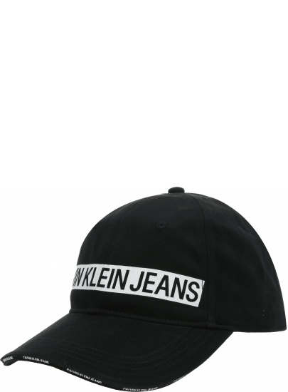 Czarna Czapka Z Daszkiem CALVIN KLEIN JEANS Logo Tape Cap W K60K605695 016