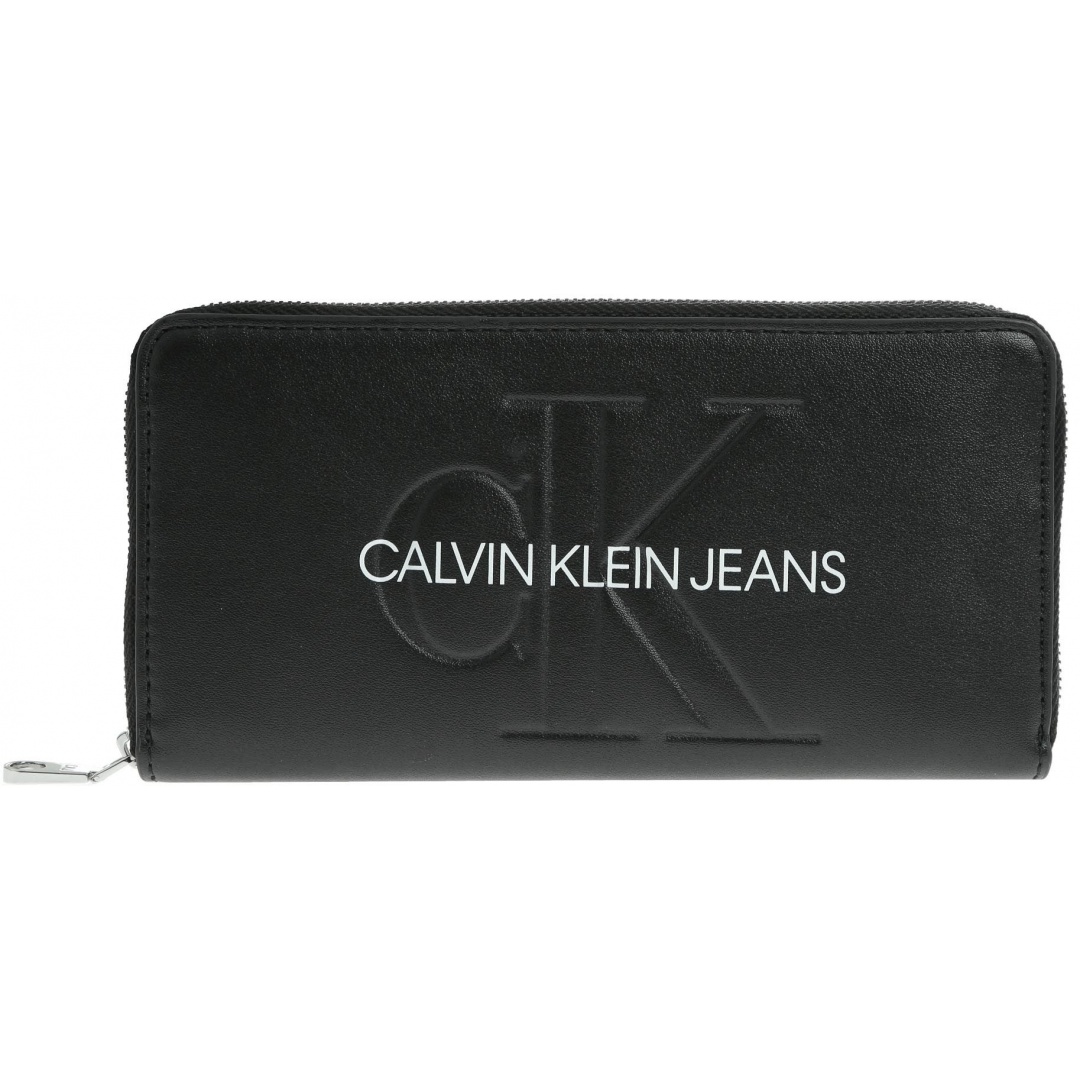 Duży Czarny Portfel CALVIN KLEIN JEANS Sculpted Large Ziparound K60K605547