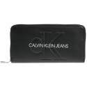 Duży Czarny Portfel CALVIN KLEIN JEANS Sculpted Large Ziparound K60K605547