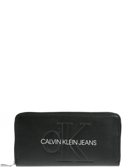 Duży Czarny Portfel CALVIN KLEIN JEANS Sculpted Large Ziparound K60K605547