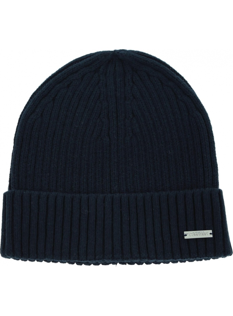 Granatowa Zimowa Czapka CALVIN KLEIN JEANS Basic Rib Beanie K50K505006 BAI