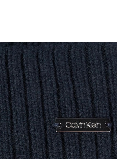Granatowa Zimowa Czapka CALVIN KLEIN JEANS Basic Rib Beanie K50K505006 BAI