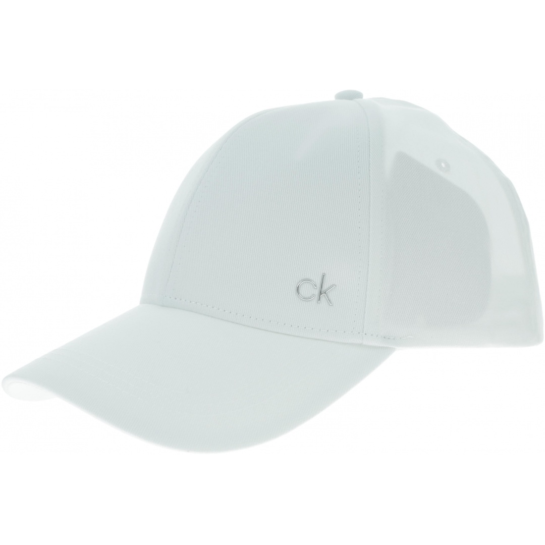 Biała Czapka Z Daszkiem CALVIN KLEIN JEANS Ck Metal Cap K60K605517 101