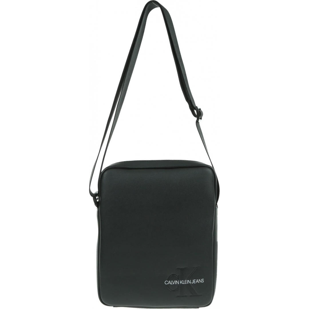 Czarna Saszetka Listonoszka CALVIN KLEIN JEANS Smooth Monogram Flatpack