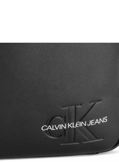 Czarna Saszetka Listonoszka CALVIN KLEIN JEANS Smooth Monogram Flatpack