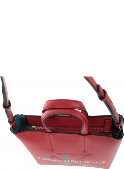 Czerwona Torebka CALVIN KLEIN Sculpted Monogram Mini Tote K60K605522 649