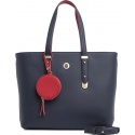 Granatowa Torebka TOMMY HILFIGER Modern Hardware Med. Tote AW0AW06918 413