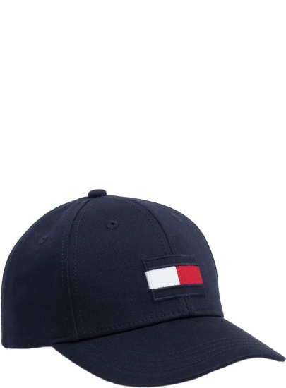 Granatowa Czapka Dziecięca TOMMY HILFIGER Big Flag Cap AU0AU00553 413