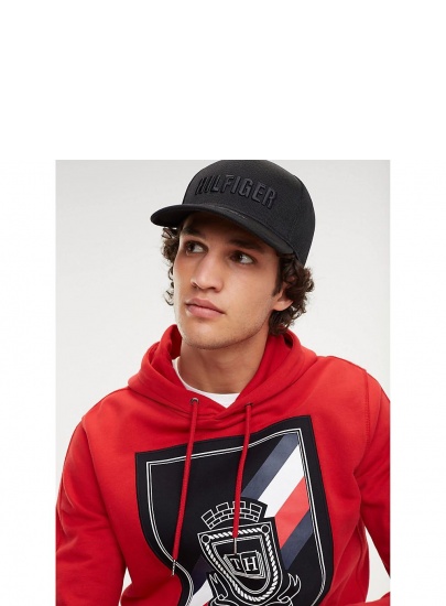Czarna Czapka z Daszkiem TOMMY HILFIGER Bold Hilfiger Cap AM0AM04908 002