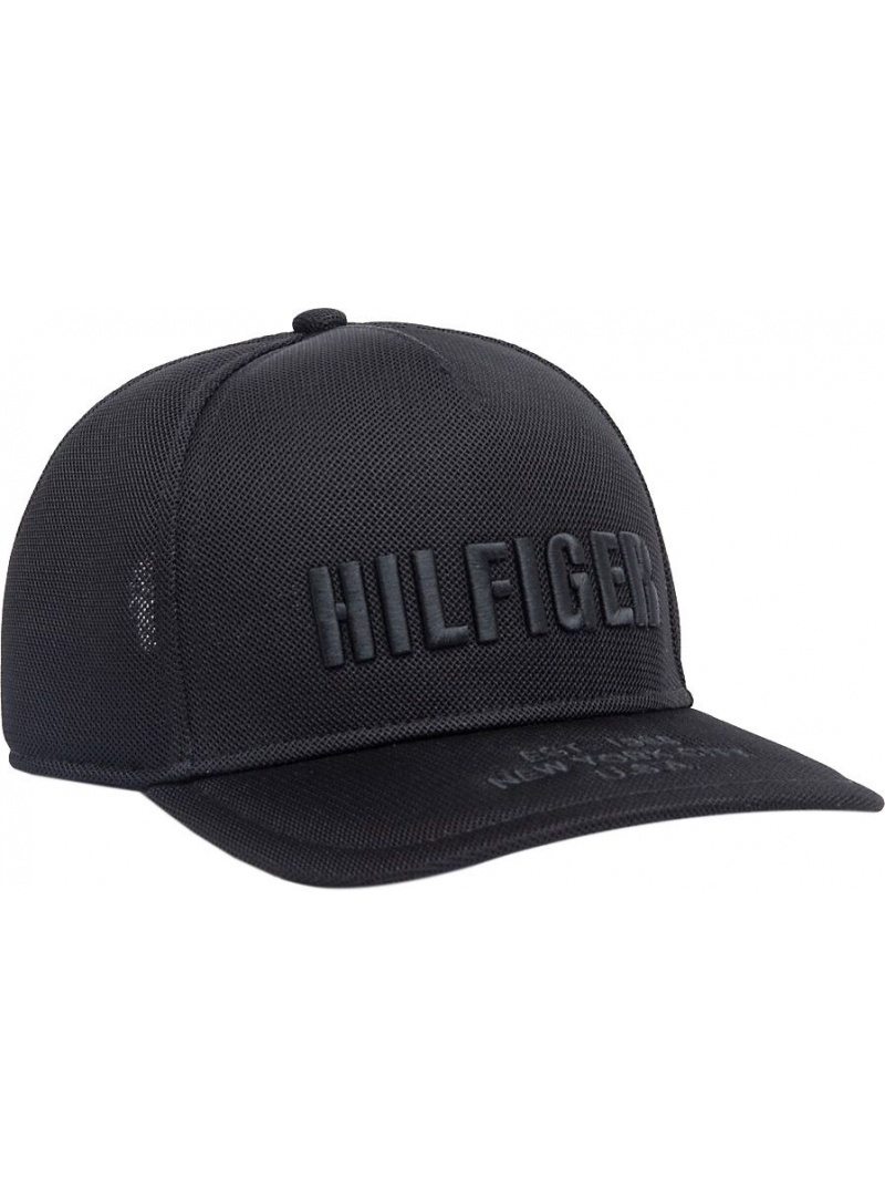 Czarna Czapka z Daszkiem TOMMY HILFIGER Bold Hilfiger Cap AM0AM04908 002