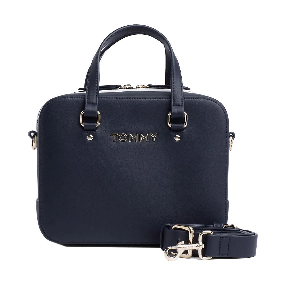 Granatowa Torebka TOMMY HILFIGER Th Corporate Mini Trunk AW0AW06820 413