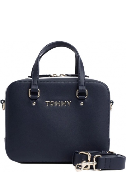 Granatowa Torebka TOMMY HILFIGER Th Corporate Mini Trunk AW0AW06820 413