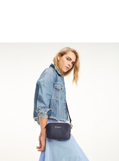 Granatowa Torebka TOMMY HILFIGER Th Corporate Crossover AW0AW06812 413