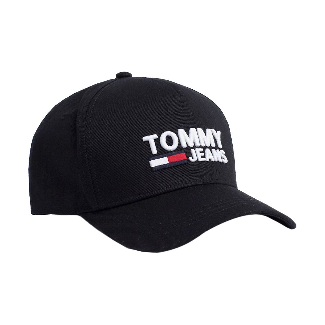 Czarna Czapka z Daszkiem TOMMY HILFIGER Tjm Logo Cap AM0AM04968 002