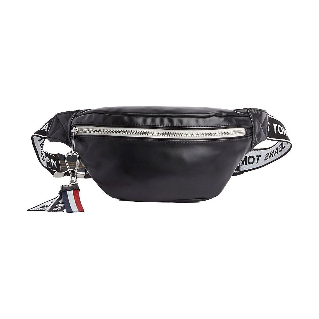 Czarna Saszetka Nerka TOMMY HILFIGER Tjw Logo Tape Pu Bum AW0AW07069 002