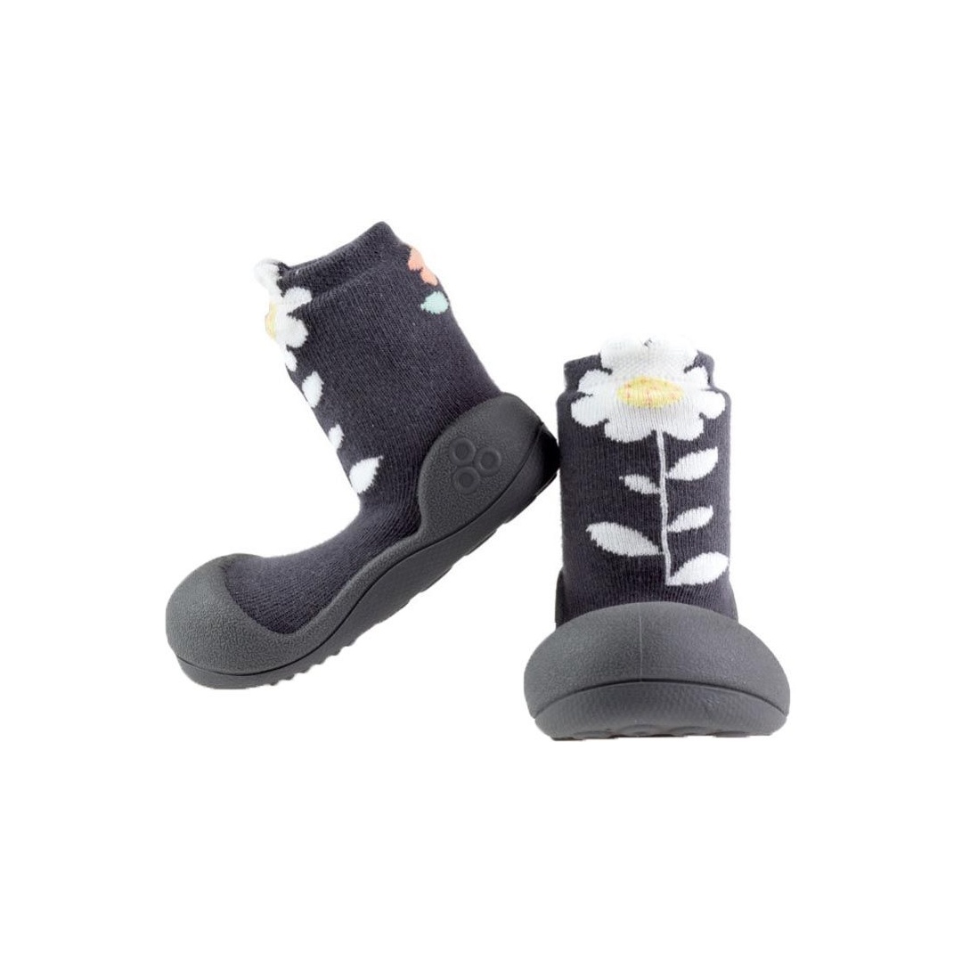 Granatowe Buciki Domowe ATTIPAS FLOWER GRAY