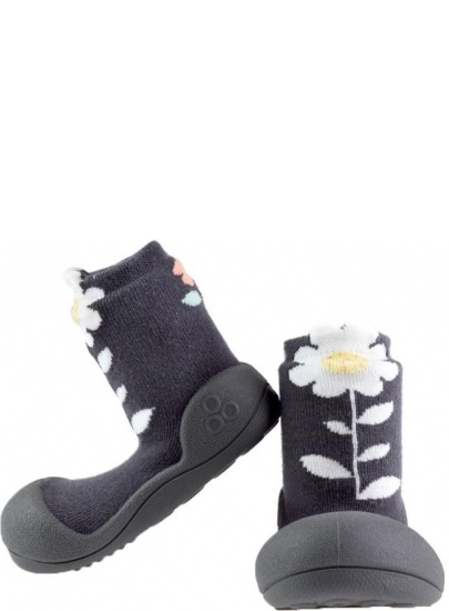Granatowe Buciki Domowe ATTIPAS FLOWER GRAY