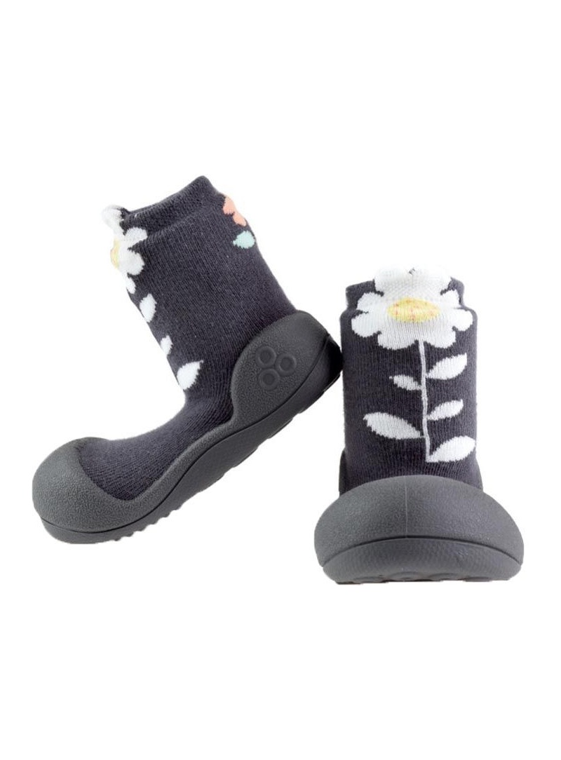 Granatowe Buciki Domowe ATTIPAS FLOWER GRAY