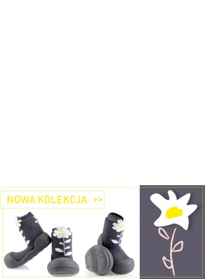 Granatowe Buciki Domowe ATTIPAS FLOWER GRAY