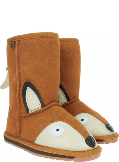 Brązowe KOZACZKI z liskiem Buty EMU AUSTRALIA Fox K12074 Burnt Orange