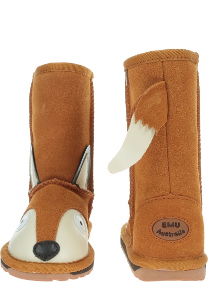 Brązowe KOZACZKI z liskiem Buty EMU AUSTRALIA Fox K12074 Burnt Orange